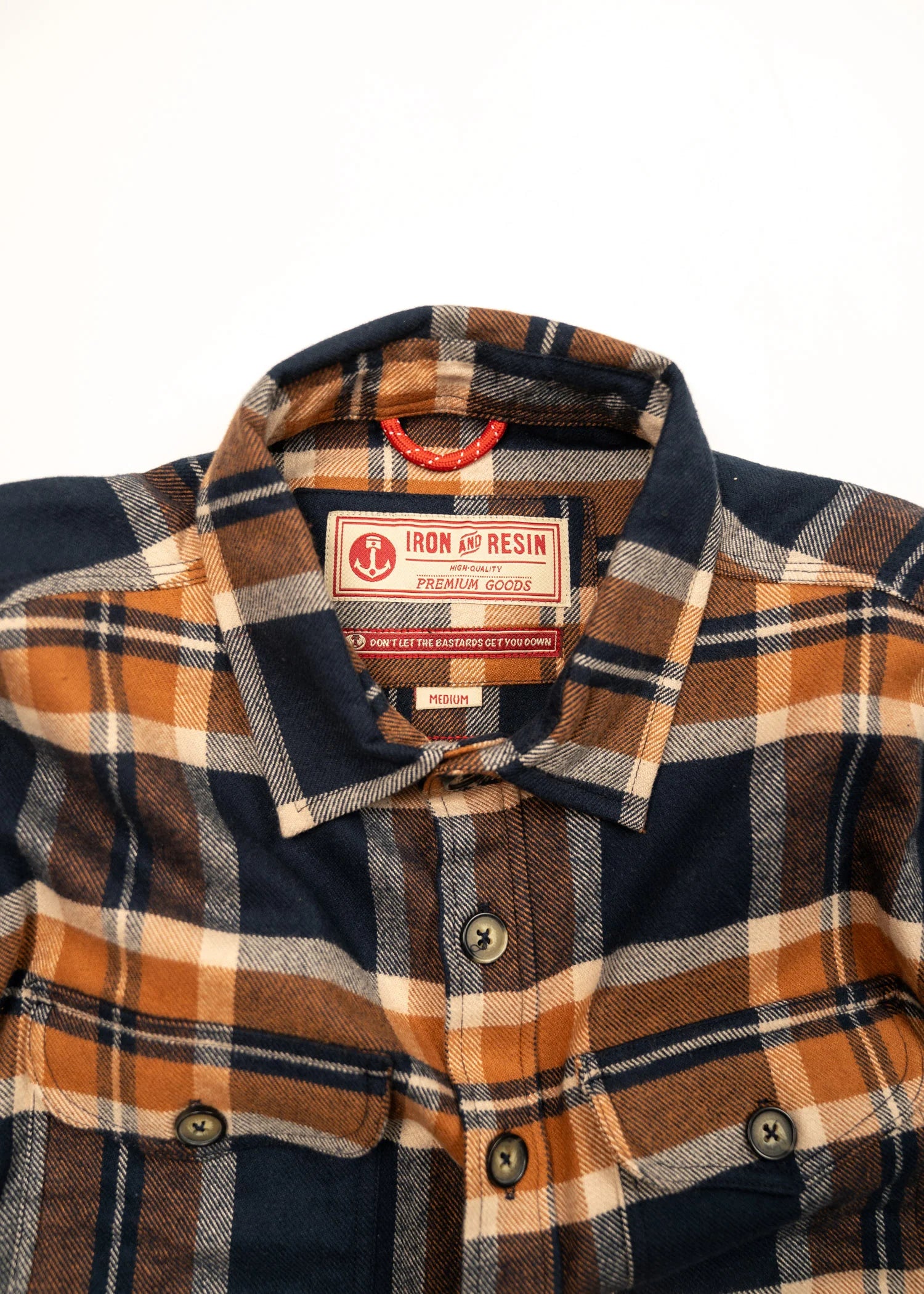 Collar Detail of Iron & Resin Men's Quidel Shirt