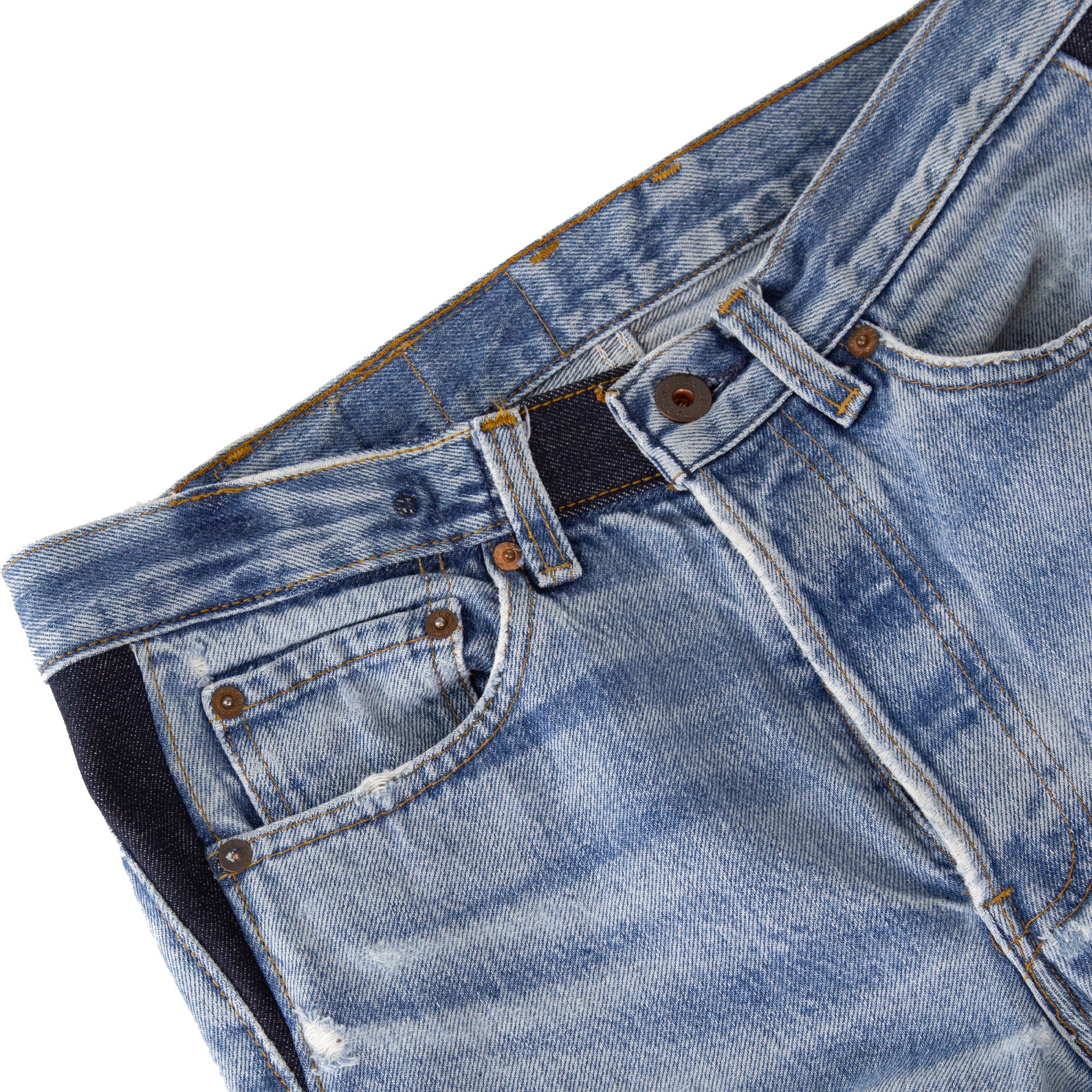 Photo of Waistband Upsizing Service showing new fabric on gusset and extension of waistband